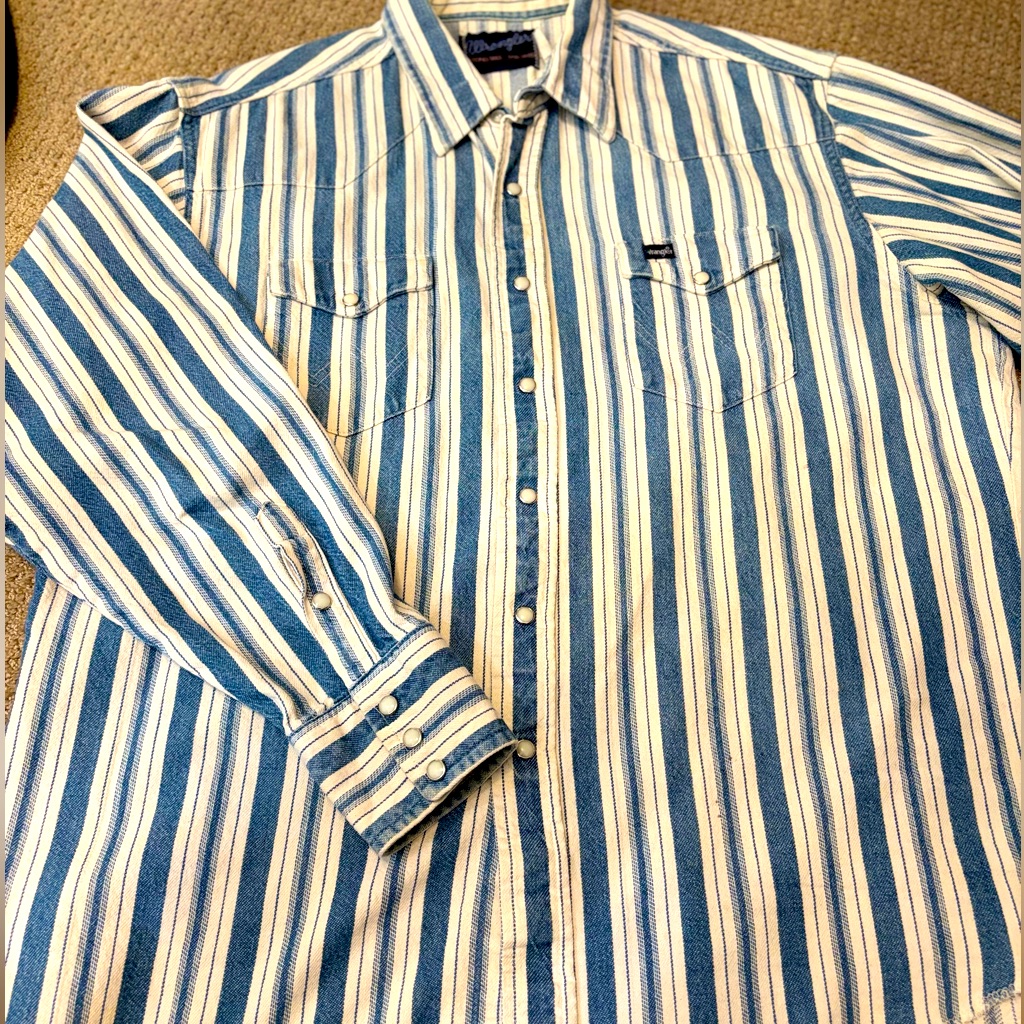Vintage Deadstock 90’s Men’s Wrangler Long Tails 17.5-26 Xl With Pearl Snaps
